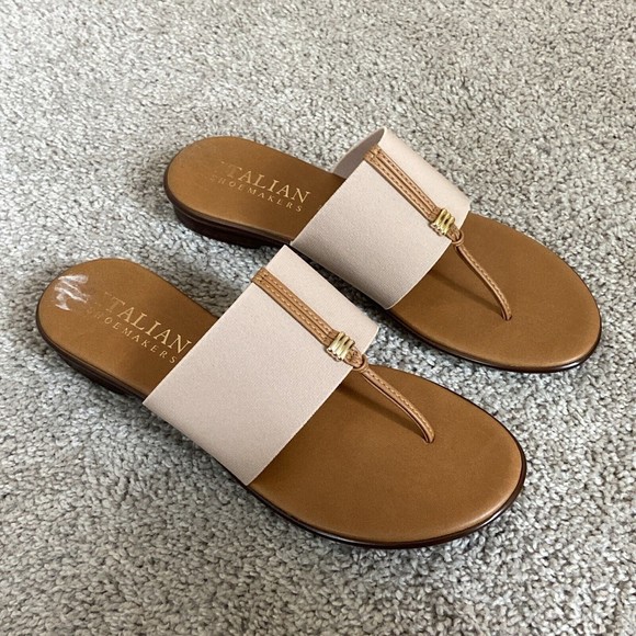 Italian Shoemakers Shoes - Italian Shoemakers Euro Nude Afia Leather Sandal Made in Italy Women Size 9.5